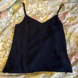 J crew silk camisole black size small